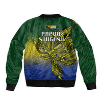 Papua New Guinea Morobe Province Sleeve Zip Bomber Jacket PNG Birds Of Paradise Polynesian Arty Style LT03 - Polynesian Pride