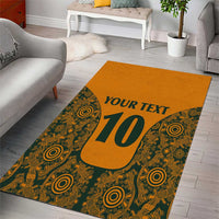 Custom Australia Rugby Championship 2024 Area Rug Aboriginal Art Tattoo Pattern