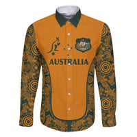 Custom Australia Rugby Championship 2024 Family Matching Off The Shoulder Long Sleeve Dress and Hawaiian Shirt Aboriginal Art Tattoo Pattern