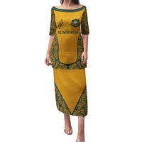 Custom Australia Rugby Championship 2024 Family Matching Puletasi and Hawaiian Shirt Aboriginal Art Tattoo Pattern