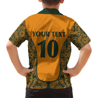 Custom Australia Rugby Championship 2024 Family Matching Short Sleeve Bodycon Dress and Hawaiian Shirt Aboriginal Art Tattoo Pattern LT03 - Polynesian Pride