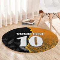 Custom New Zealand and Australia Rugby Championship 2024 Round Carpet Maori Warrior and Kangaroo Mascot with Fern Aboriginal