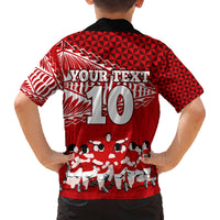 Personalised Tonga Rugby Family Matching Long Sleeve Bodycon Dress and Hawaiian Shirt Sipi Tau Dance Ngatu Pattern LT03 - Polynesian Pride