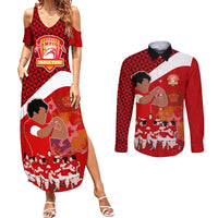 personalised-tonga-rugby-couples-matching-summer-maxi-dress-and-long-sleeve-button-shirts-sipi-tau-dance-coat-of-arms-ngatu-pattern