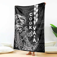 Cook Islands Vaa Polynesian Art Tattoo Blanket Black Color