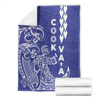 Cook Islands Vaa Polynesian Art Tattoo Blanket Blue Color