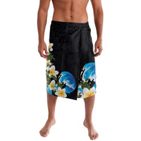 Hawaiian Plumeria and Turtle Lavalava with Polynesian Tribal Art Pattern Vintage Vibes