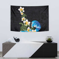 Hawaiian Plumeria and Turtle Tapestry with Polynesian Tribal Art Pattern Vintage Vibes LT03 - Polynesian Pride