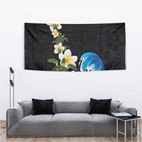 Hawaiian Plumeria and Turtle Tapestry with Polynesian Tribal Art Pattern Vintage Vibes LT03 - Polynesian Pride