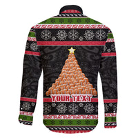 Personalized New Zealand Meri Kirihimete Family Matching Tank Maxi Dress and Hawaiian Shirt Maori Warrior with Rugby Christmas Tree LT03 - Polynesian Pride