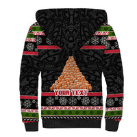 Personalized New Zealand Meri Kirihimete Sherpa Hoodie Maori Warrior with Rugby Christmas Tree LT03 - Polynesian Pride