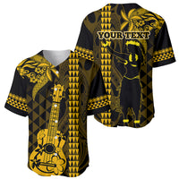 Custom Hawaii Baseball Jersey Ukelele and Hula Girl Mix Kakau Pattern LT03 - Polynesian Pride