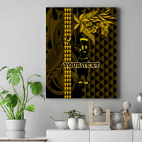 Custom Hawaii Canvas Wall Art Ukelele and Hula Girl Mix Kakau Pattern LT03 Yellow - Polynesian Pride