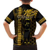 Custom Hawaii Family Matching Long Sleeve Bodycon Dress and Hawaiian Shirt Ukelele and Hula Girl Mix Kakau Pattern LT03 - Polynesian Pride