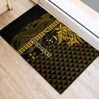 Custom Hawaii Rubber Doormat Ukelele and Hula Girl Mix Kakau Pattern LT03 - Polynesian Pride