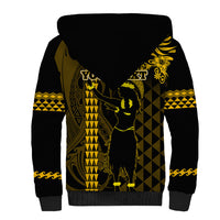 Custom Hawaii Sherpa Hoodie Ukelele and Hula Girl Mix Kakau Pattern LT03 - Polynesian Pride