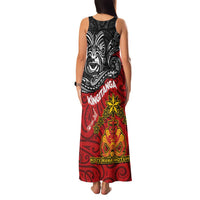 The Kingitanga - Maori King Movement Family Matching Tank Maxi Dress and Hawaiian Shirt Ko Te Mana Motuhake Emblem with Moko and Polynesian Art Tattoo