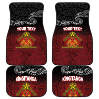 Personalised The Kingitanga - Maori King Movement Car Mats Ko Te Mana Motuhake Emblem with Silver Ferns and Polynesian Art Tattoo