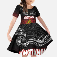 Personalised The Kingitanga - Maori King Movement Family Matching Mermaid Dress and Hawaiian Shirt Ko Te Mana Motuhake Emblem with Silver Ferns and Polynesian Art Tattoo