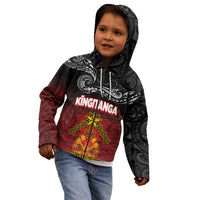 Personalised The Kingitanga - Maori King Movement Kid Hoodie Ko Te Mana Motuhake Emblem with Silver Ferns and Polynesian Art Tattoo