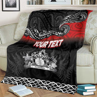 Personalised The Kingitanga - Maori King Movement Blanket Te Paki-o-Matariki with Silver Ferns and Polynesian Art Tattoo
