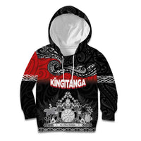 Personalised The Kingitanga - Maori King Movement Kid Hoodie Te Paki-o-Matariki with Silver Ferns and Polynesian Art Tattoo