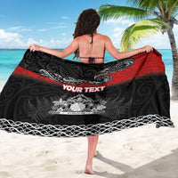 Personalised The Kingitanga - Maori King Movement Sarong Te Paki-o-Matariki with Silver Ferns and Polynesian Art Tattoo