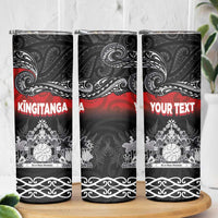Personalised The Kingitanga - Maori King Movement Skinny Tumbler Te Paki-o-Matariki with Silver Ferns and Polynesian Art Tattoo LT03