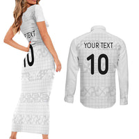 Custom Tonga Ngatu Art Rugby Mate Ma'a Couples Matching Short Sleeve Bodycon Dress and Long Sleeve Button Shirt LT03 - Polynesian Pride