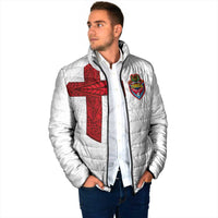 Custom Tonga Ngatu Art Rugby Mate Ma'a Padded Jacket - Polynesian Pride