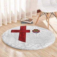 Tonga Ngatu Art Rugby Mate Ma'a Round Carpet - Polynesian Pride