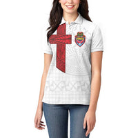 Custom Tonga Ngatu Art Rugby Mate Ma'a Women Polo Shirt - Polynesian Pride