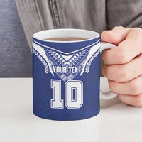 Custom Samoa Rugby Ceramic Mug Pacific Motifs - Polynesian Pride