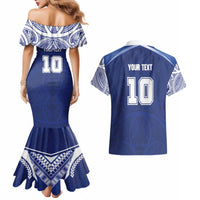 Custom Samoa Rugby Couples Matching Mermaid Dress and Hawaiian Shirt Pacific Motifs - Polynesian Pride