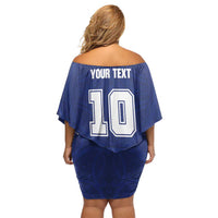 Custom Samoa Rugby Family Matching Off Shoulder Short Dress and Hawaiian Shirt Pacific Motifs - Polynesian Pride