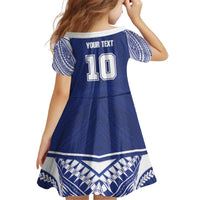 Custom Samoa Rugby Kid Short Sleeve Dress Pacific Motifs LT03 - Polynesian Pride