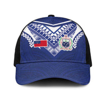 Samoa Rugby Mesh Trucker Cap Pacific Motifs LT03 One Size Black Blue - Polynesian Pride