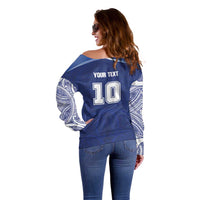 Custom Samoa Rugby Off Shoulder Sweater Pacific Motifs - Polynesian Pride