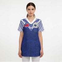 Custom Samoa Rugby Scrub Top Pacific Motifs LT03 - Polynesian Pride
