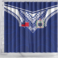 Samoa Rugby Shower Curtain Pacific Motifs - Polynesian Pride