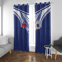 Samoa Rugby Window Curtain Pacific Motifs - Polynesian Pride