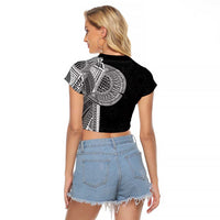 Samoan Tatau Raglan Cropped T Shirt Art Tribal Traditional Tattoos - Polynesian Pride