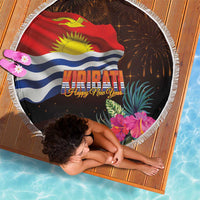 Kiribati Flag and Fireworks Beach Blanket First Place Welcome the New Year - Polynesian Pride