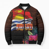 Kiribati Flag and Fireworks Bomber Puffer Jacket First Place Welcome the New Year - Polynesian Pride