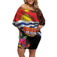 Kiribati Flag and Fireworks Family Matching Off Shoulder Short Dress and Hawaiian Shirt First Place Welcome the New Year - Polynesian Pride