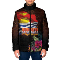 Kiribati Flag and Fireworks Padded Jacket First Place Welcome the New Year - Polynesian Pride