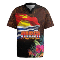 Kiribati Flag and Fireworks Rugby Jersey First Place Welcome the New Year LT03 Black - Polynesian Pride