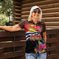 Kiribati Flag and Fireworks Women Polo Shirt First Place Welcome the New Year LT03 - Polynesian Pride