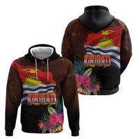 Kiribati Flag and Fireworks Zip Hoodie First Place Welcome the New Year - Polynesian Pride