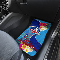 Personalised Haiti 220th Anniversary Independence Day Car Mats Ayiti Flower with Polynesian Pattern LT03 - Polynesian Pride
